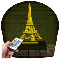 Luminária Led 3D Torre Eiffel Abajur 1