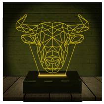 Luminária Led 3d Touro Abajur 3