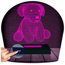 Luminária Led 3D Ursinho Urso 3