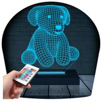 Luminária Led 3D Ursinho Urso 3