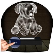 Luminária Led 3D Ursinho Urso 3 Presente Criativo Decoração