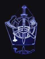 Luminária Led 3d Vikings Brasão Nórdico Valhala Ragnar Odin - Geeknario
