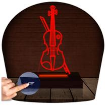 Luminária Led 3d Violino Música Abajur