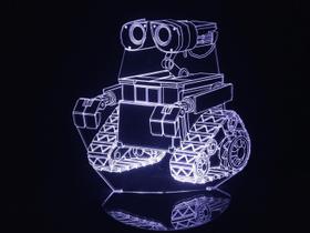 Luminária Led 3d Wall-e Robô Eva Acrílico Abajur