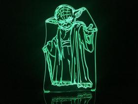 Luminária Led 3d Yoda Star Wars Acrílico Abajur