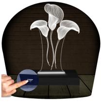 Luminária Led Abajur 3D Flor 3
