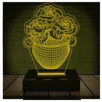 Luminária Led Abajur 3D Flor 5