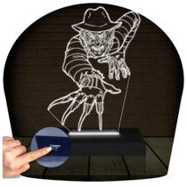 Luminária Led Abajur 3D Freddy Krueger Terror