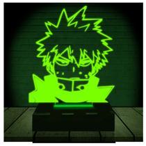 Luminária Led Abajur 3D Katsuki Boku No Hero