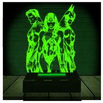 Luminária Led Abajur 3D Liga Da Justica DC Heroi