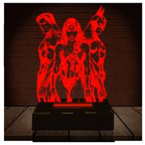 Luminária Led Abajur 3D Liga Da Justica DC Heroi