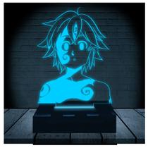 Luminária Led Abajur 3D Meliodas Nanatsu No Taizai