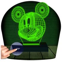 Luminária Led Abajur 3D Mickey Disney