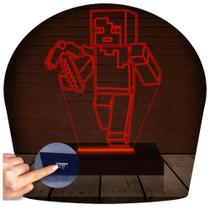 Luminária Led Abajur 3D Minecraft - RB Criações