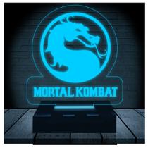 Luminária Led Abajur 3D Mortal Kombat Luta