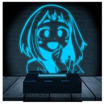 Luminária Led Abajur 3D Ochaco Uraraka Boku No Hero