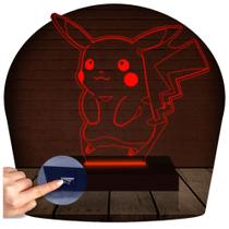 Luminária Led Abajur 3D Pikachu Pokemon 2