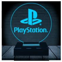 Luminária Led Abajur 3D PlayStation 2 16 Cores + Controle Remoto - RB Criações