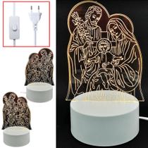 Luminária Led Abajur 3D Sagrada Família Jesus Efeito De Luz 4W EB61002 Luminária Led Abajur 3D Sagrada Família Jesus Efeito De Luz 4W EB61002