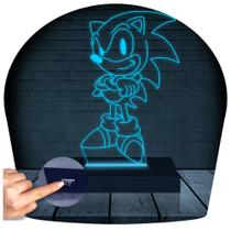 Luminária Led Abajur 3D Sonic Game, Decoração, Gamer, Geek, Jogo - RB Criações