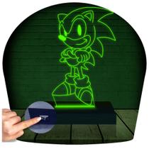 Luminária Led Abajur 3D Sonic Game, Decoração, Gamer, Geek, Jogo - RB Criações