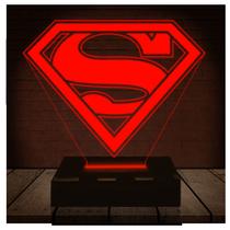 Luminária Led Abajur 3D Super Homem Man DC Heroi 2