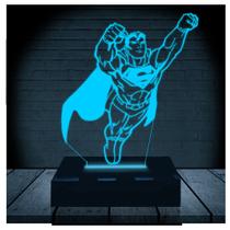 Luminária Led Abajur 3D Super Homem Man DC Heroi