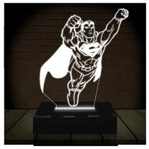 Luminária Led Abajur 3D Super Homem Man DC Heroi