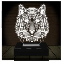 Luminária Led Abajur 3D Tigre