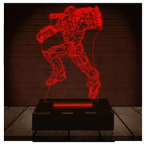 Luminária Led Abajur 3D War Machine Marvel Heroi Maquina de Combate
