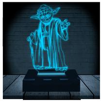 Luminária Led Abajur 3D Yoda Star Wars