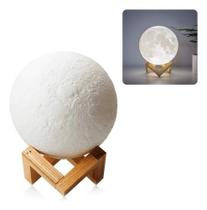 Luminaria Led Abajur Lua Cheia 3d Decoração Luz Noturna 12cm