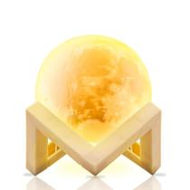 Luminaria Led Abajur Lua Cheia 3d Decoração Luz Noturna 12cm