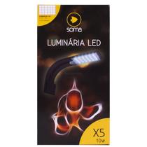 Luminária led aquário X5 preta 10W soma luz led branca 10w