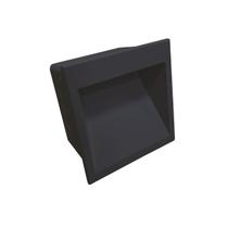Luminaria led arandela embutida micro borda preta, 3w, 3000k, 127v/220v ip65