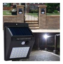 Luminária Led Arandela Solar 30 Leds Com Sensor De Presença Cor Preto