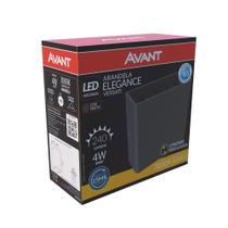Luminaria led avant arandela versati ip65 4w preto 3,0k 240 lumens