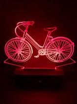Luminária Led, Bicicleta, Bike, Ciclista, 16 Cores+controle, Abajur, Decoração - Avelar Criações