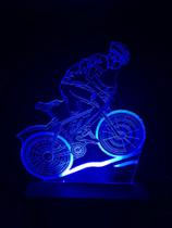 Luminária Led, Bike, Bicicleta, Ciclismo, Ciclista, Decoração, Esporte, 16 cores, Presente - Avelar Criações