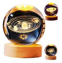 Luminaria Led Bola Cristal de Vidro Gravação 3D Usb 8cm Luminaria Led Bola Cristal de Vidro Gravação 3D Usb 8cm
