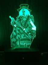 Luminaria Led, Brook, One Piece, Anime, 16 Cores, Decoração, Abajur