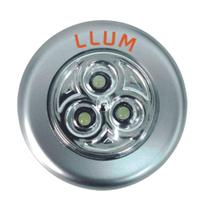 Luminária LED Button Llum 3 pilhas prata Bronzearte