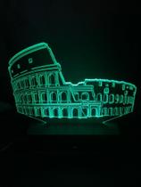 Luminária Led, Coliseu, Roma, Itália, 16 Cores, Controle, Decoração - Avelar Criações