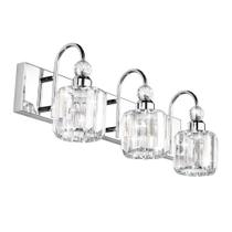 Luminária LED de cristal Ralbay, 3 luzes, 60 cm, aço inoxidável