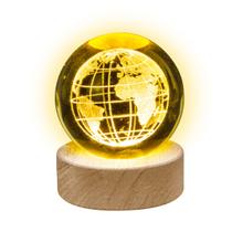 Luminaria Led De Mesa Esfera De Vidro Luz Noturna Presente