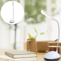 Luminária LED de Mesa Flexível e Portátil Sem Fio Pilha AAA para Estudar Ler e Trabalhar Branca
