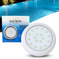 Luminária LED de piscina 18W corpo branco 12V 80mm encaixe de 3/4 LED RGB
