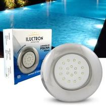 Luminária LED de Piscina 18W corpo de inox 12V 125mm rosca de 1/2 Branco quente 3000K