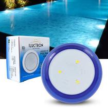 Luminária LED de Piscina 5W corpo azul 12V 63mm rosca de 1/2 LED RGB - Iluctron