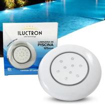 Luminária LED de piscina 9W corpo branco 12V 125mm encaixe de 3/4 Branco frio 6500K